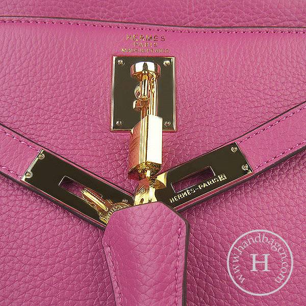 Hermes Mini Kelly 32cm Pouchette 6108 Peach Red Calfskin Leather With Gold Hardware - Click Image to Close