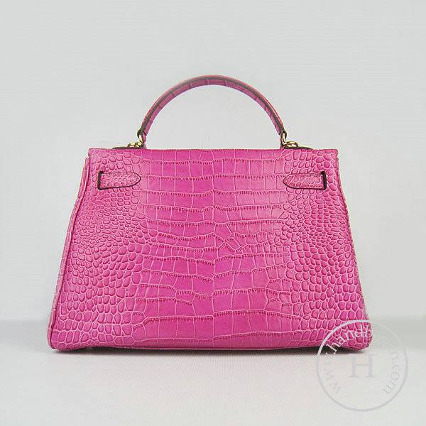 Hermes Mini Kelly 32cm Pouchette 6108 Peach Red Alligator Leather With Gold Hardware - Click Image to Close