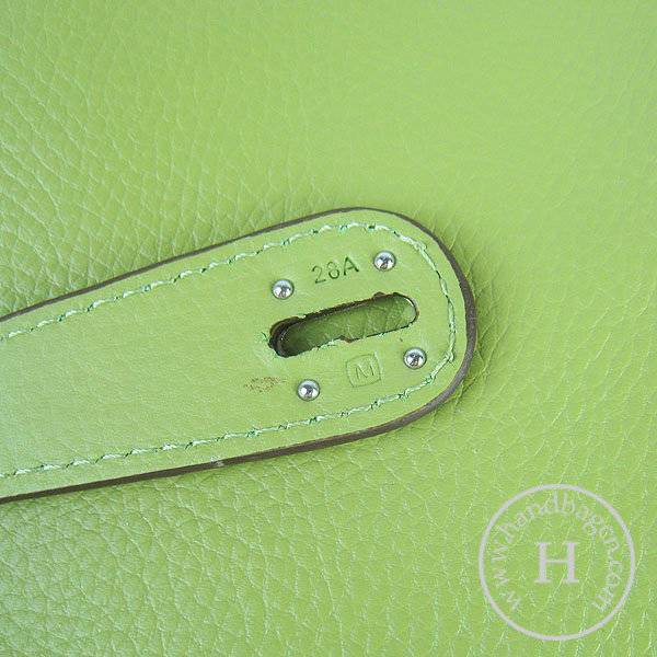 Hermes Lindy 34cm 6208 Green Calfskin Leather With Silver Hardware - Click Image to Close