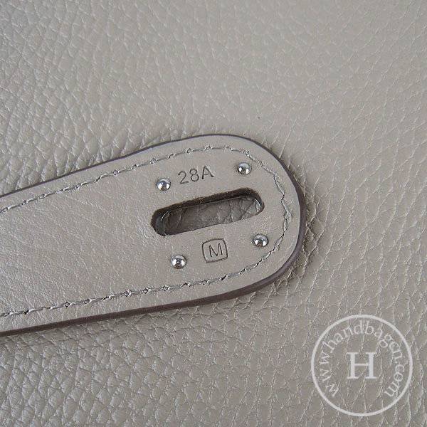 Hermes Lindy 34cm 6208 Gray Calfskin Leather With Silver Hardware - Click Image to Close