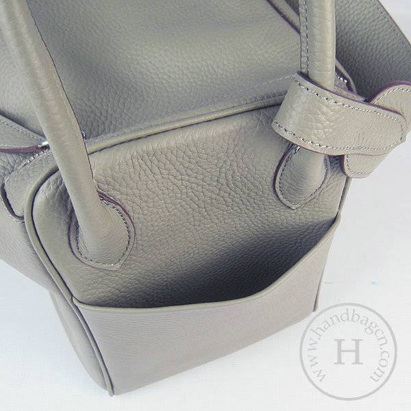 Hermes Lindy 34cm 6208 Khaki Calfskin Leather With Silver Hardware - Click Image to Close