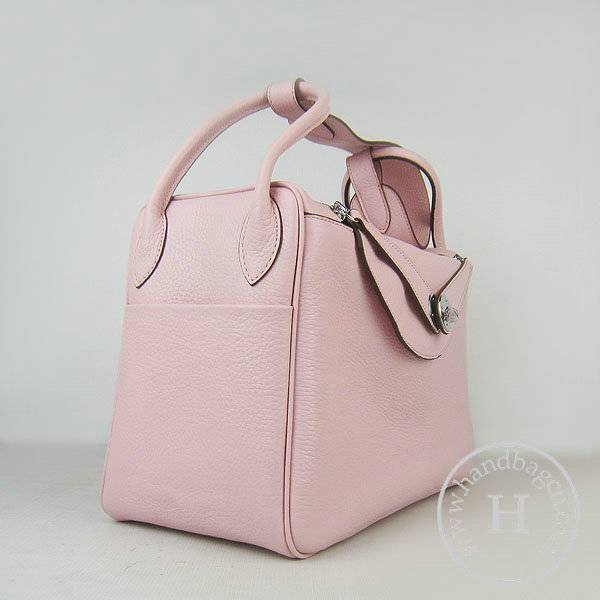 Hermes Lindy 34cm 6208 Pink Calfskin Leather With Silver Hardware - Click Image to Close