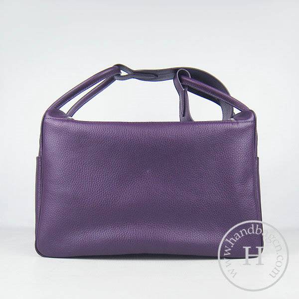 Hermes Lindy 34cm 6208 Purple Calfskin Leather With Silver Hardware - Click Image to Close