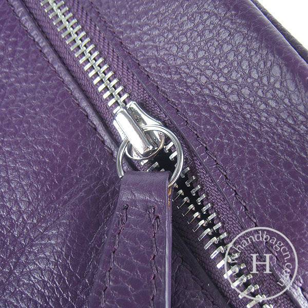Hermes Lindy 34cm 6208 Purple Calfskin Leather With Silver Hardware
