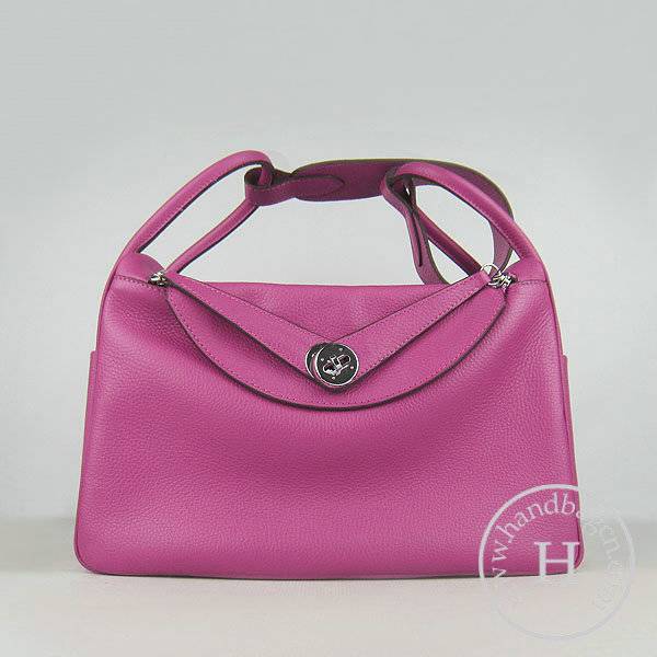Hermes Lindy 34cm 6208 Peach Red Calfskin Leather With Silver Hardware