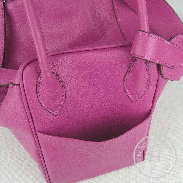 Hermes Lindy 34cm 6208 Peach Red Calfskin Leather With Silver Hardware - Click Image to Close