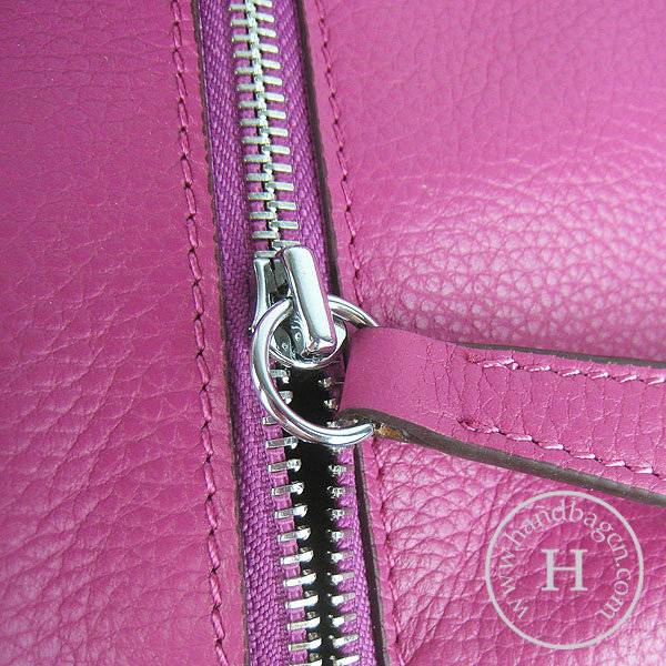 Hermes Lindy 34cm 6208 Peach Red Calfskin Leather With Silver Hardware - Click Image to Close