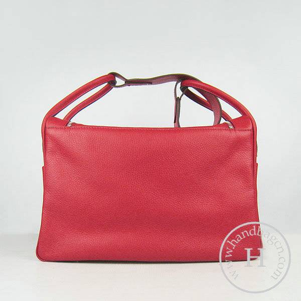 Hermes Lindy 34cm 6208 Red Calfskin Leather With Silver Hardware - Click Image to Close