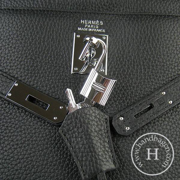 Hermes Mini Kelly 35cm Pouchette 6308 Black Calfskin Leather With Silver Hardware