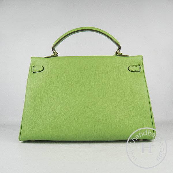 Hermes Mini Kelly 35cm Pouchette 6308 Green Calfskin Leather With Gold Hardware - Click Image to Close