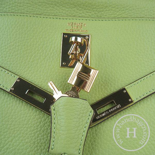 Hermes Mini Kelly 35cm Pouchette 6308 Green Calfskin Leather With Gold Hardware - Click Image to Close