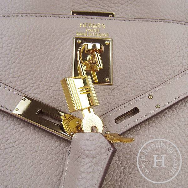 Hermes Mini Kelly 35cm Pouchette 6308 Gray Calfskin Leather With Gold Hardware