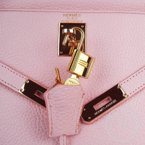 Hermes Mini Kelly 35cm Pouchette 6308 Pink Calfskin Leather With Gold Hardware