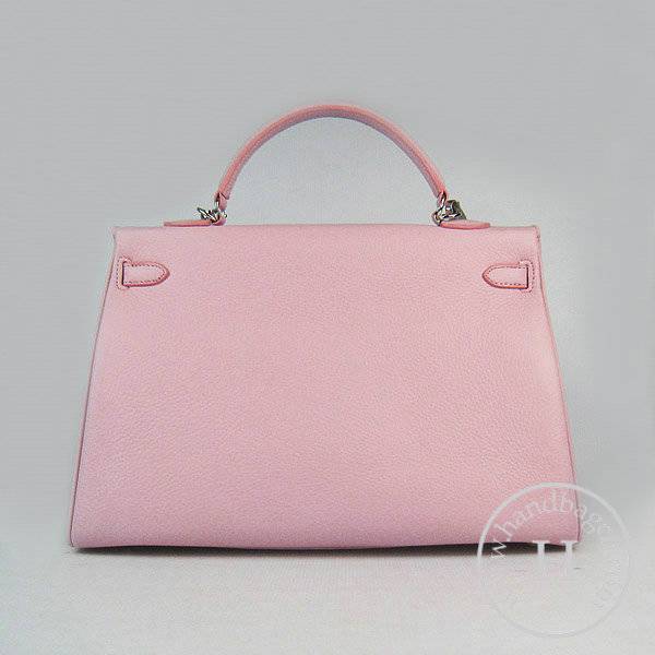 Hermes Mini Kelly 35cm Pouchette 6308 Pink Calfskin Leather With Silver Hardware