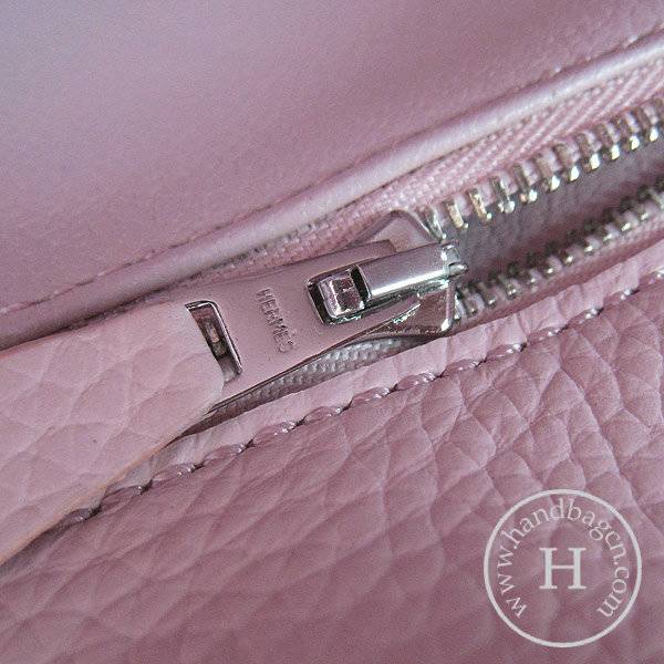 Hermes Mini Kelly 35cm Pouchette 6308 Pink Calfskin Leather With Silver Hardware - Click Image to Close