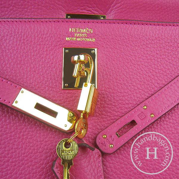 Hermes Mini Kelly 35cm Pouchette 6308 Peach Red Calfskin Leather With Gold Hardware