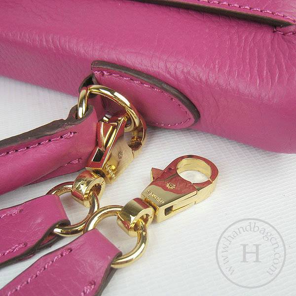 Hermes Mini Kelly 35cm Pouchette 6308 Peach Red Calfskin Leather With Gold Hardware - Click Image to Close