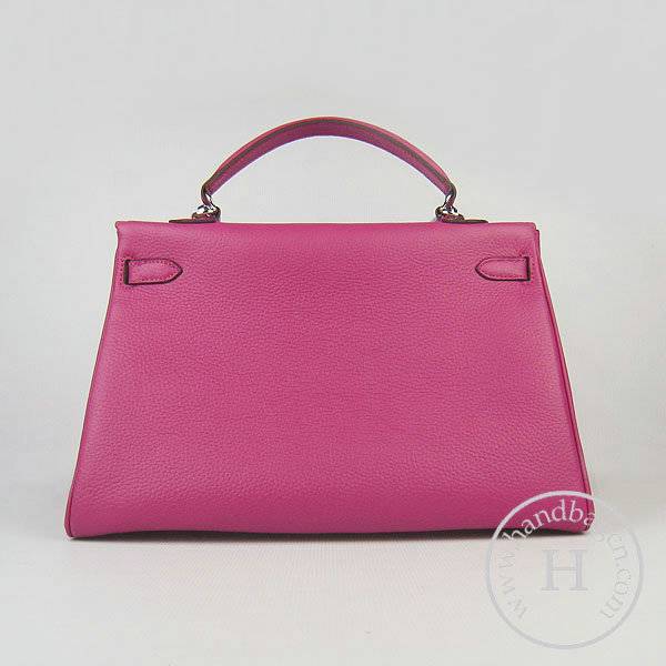 Hermes Mini Kelly 35cm Pouchette 6308 Peach Red Calfskin Leather With Silver Hardware