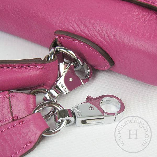 Hermes Mini Kelly 35cm Pouchette 6308 Peach Red Calfskin Leather With Silver Hardware - Click Image to Close