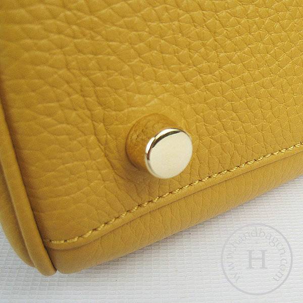 Hermes Mini Kelly 35cm Pouchette 6308 Yellow Calfskin Leather With Gold Hardware - Click Image to Close