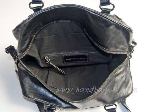 Balenciaga 2949 Black Oil Leather Medium Bag