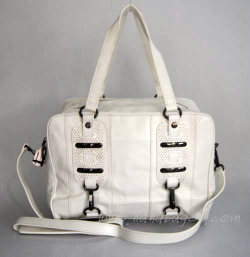 Balenciaga 7746 white Oil Leather Medium Bag