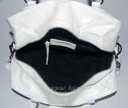 Balenciaga 7746 white Oil Leather Medium Bag - Click Image to Close