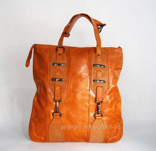 Balenciaga 7747 Tan Oil Leather Medium Bag