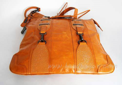 Balenciaga 7747 Tan Oil Leather Medium Bag