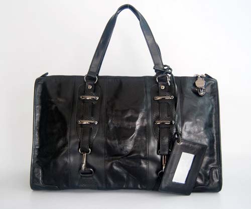 Balenciaga 7749 Black Oil Leather Medium Bag