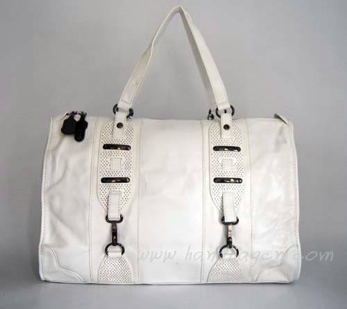Balenciaga 7749 White Oil Leather Medium Bag - Click Image to Close