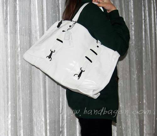 Balenciaga 7749 White Oil Leather Medium Bag - Click Image to Close