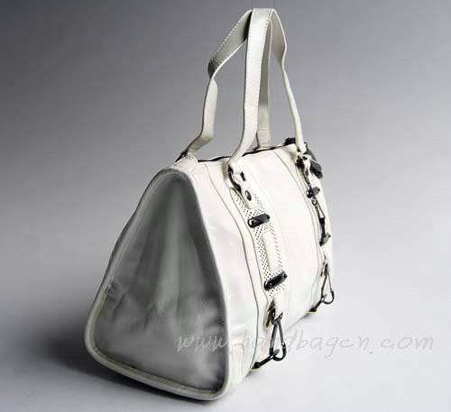 Balenciaga 8386 White Oil Leather Medium Bag - Click Image to Close