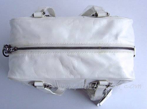Balenciaga 8389 White Oil Leather Medium Bag - Click Image to Close