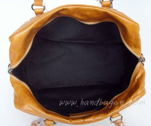 Balenciaga 8390 Tan Oil Leather Medium Bag