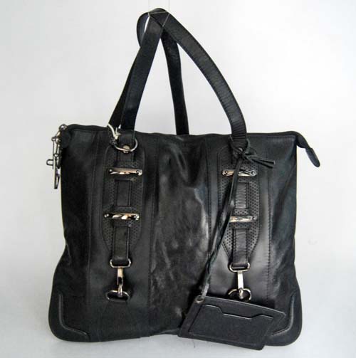 Balenciaga 8391 Black Oil Leather Medium Bag - Click Image to Close