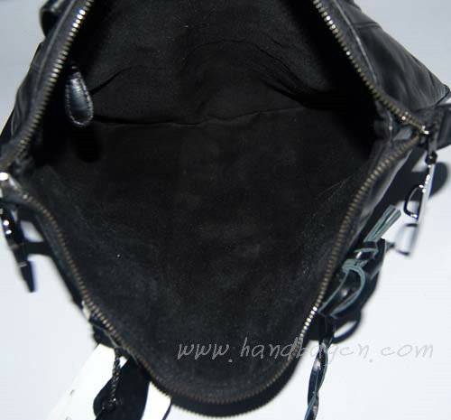 Balenciaga 8391 Black Oil Leather Medium Bag - Click Image to Close