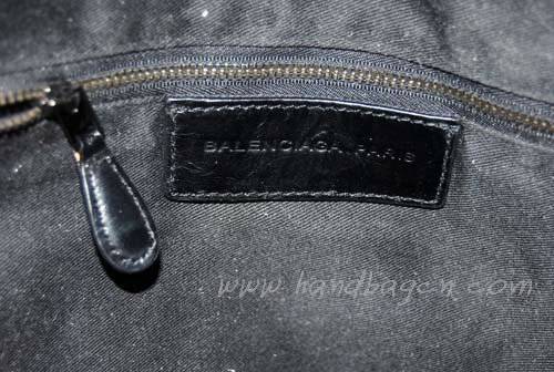 Balenciaga 8391 Black Oil Leather Medium Bag