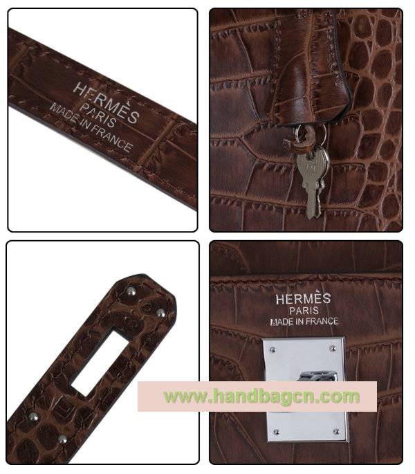 Hermes 9905c Mini Kelly Pouchette Crocodile Skin Leather Handbag - Click Image to Close