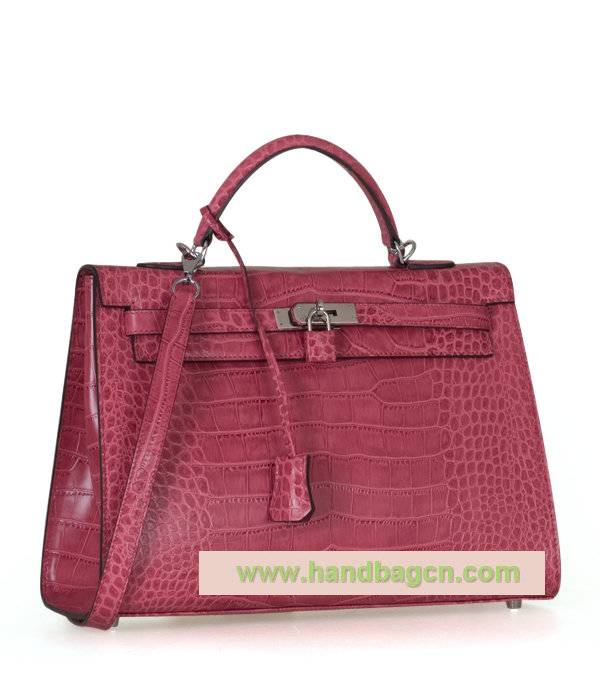 Hermes 9905f Mini Kelly Pouchette Crocodile Skin Leather Handbag