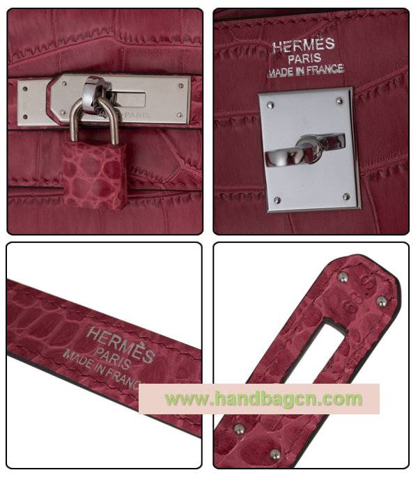 Hermes 9905f Mini Kelly Pouchette Crocodile Skin Leather Handbag - Click Image to Close