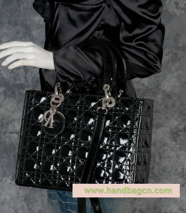 Christian Dior 9928 Patent Leather Small Tote Bag