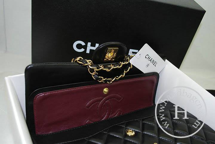 Chanel A1112 Designer handbag Black Original Lambskin Leather With Gold Hardware