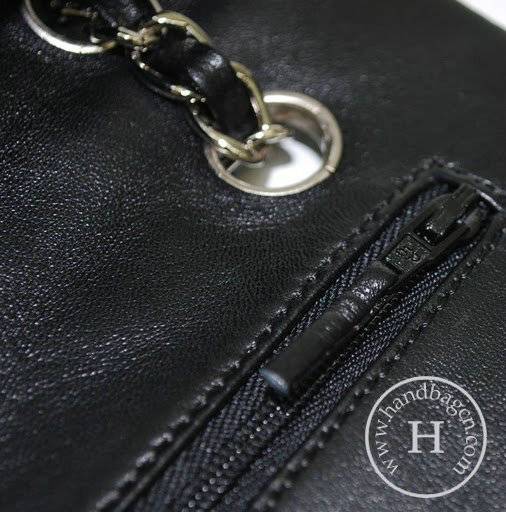 Chanel A1112 Designer handbag Black Original Lambskin Leather With Silver Hardware - Click Image to Close