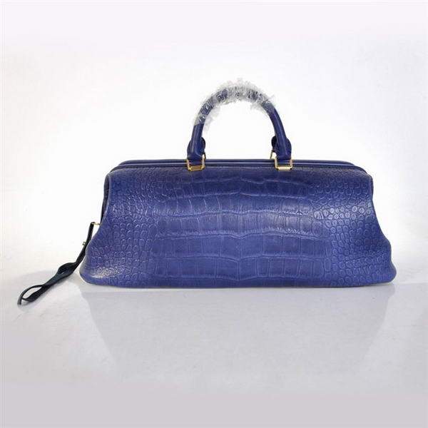 Celine Original Crocodile Leather Tote Bag - 348 Blue - Click Image to Close