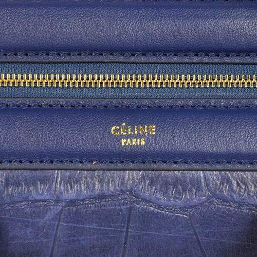 Celine Original Crocodile Leather Tote Bag - 348 Blue