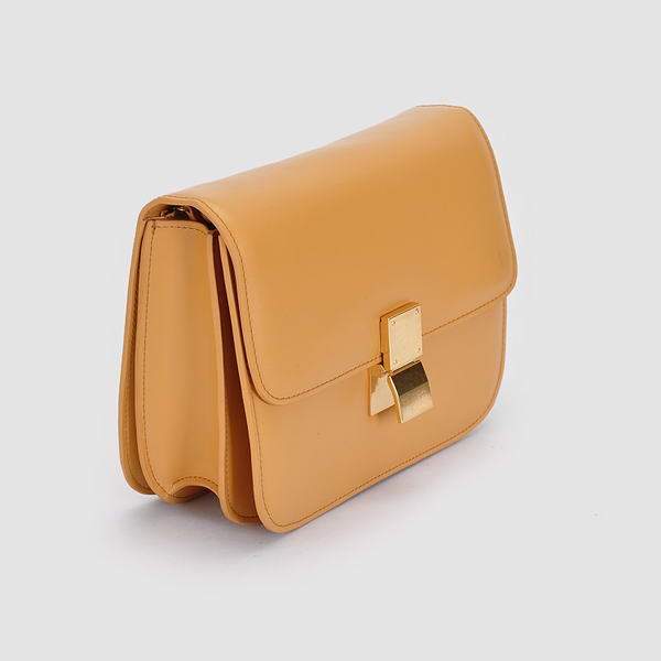 Celine Calf Leather Classic Box Small Flap Bag 80077 Camel - Click Image to Close