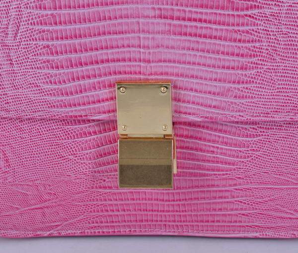 Celine Classic Box Small Flap Bag Lizard Leather 80077 Peach