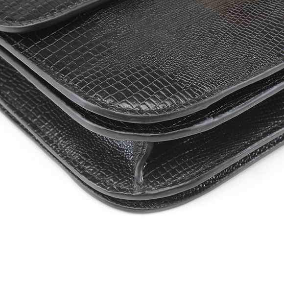 Celine Classic Box Small Flap Bag 80077 Black Lizard Leather