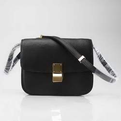 Celine Classic Box Small Flap Bag 80077 Black - Click Image to Close